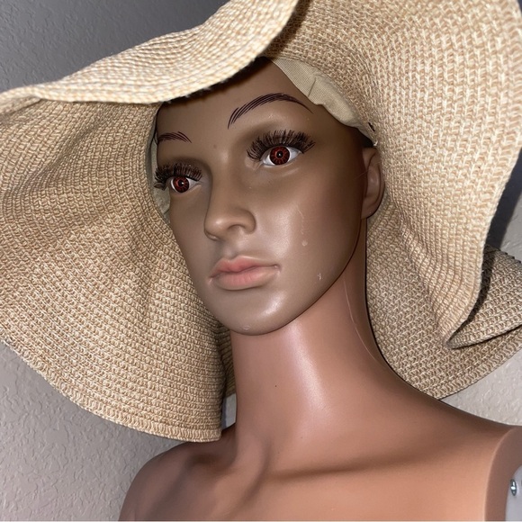 Free Authority hat paper straw over sized floppy packable summer beach hat - Picture 7 of 10